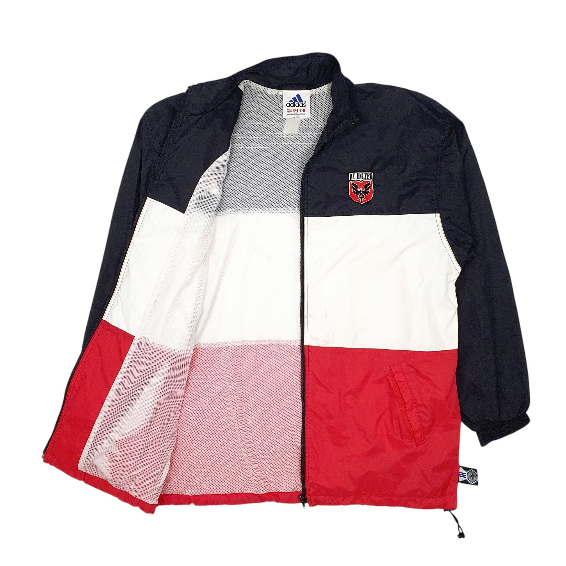 Mens Black Adidas Vintage 90s DC United Quarter Zip Coat