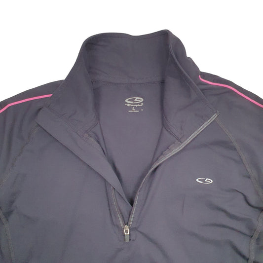 Womens Grey Champion Active Running Quarter Zip Jumper