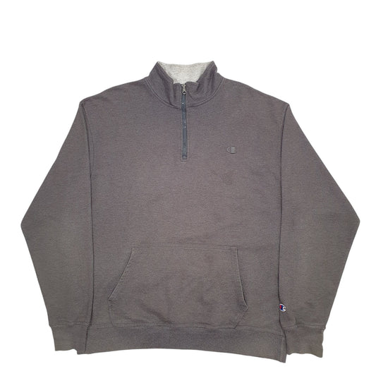 Mens Grey Champion  Quarter Zip Jumper