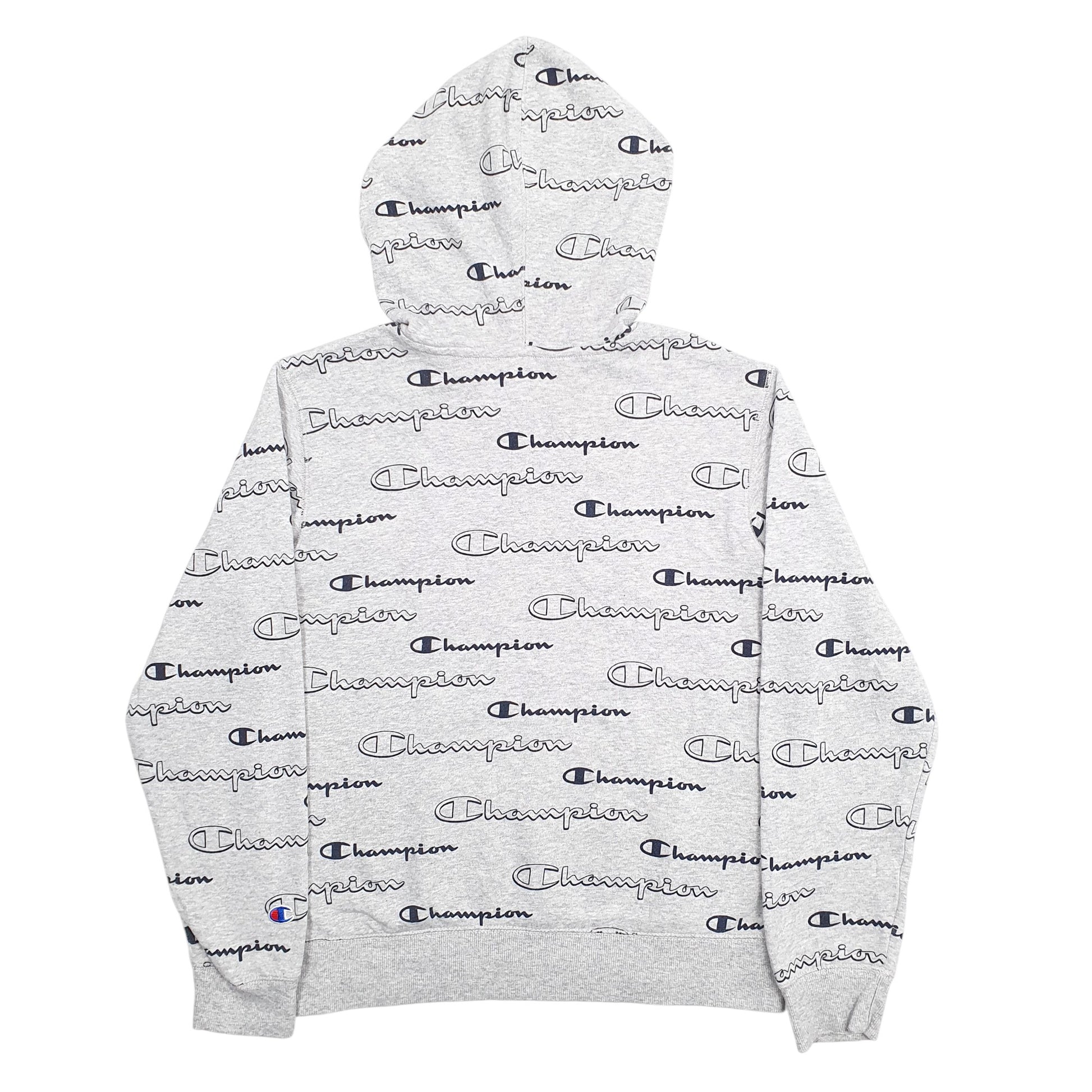 Womens Grey Champion Spellout Hoodie Jumper