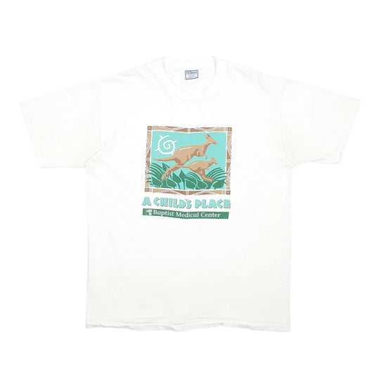 Mens White All Sport Single Stitch Vintage 90s Short Sleeve T Shirt