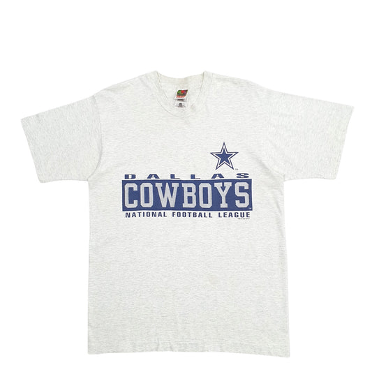 Mens Grey Fruit Of The Loom Single Stitch Vintage 90s Dallas Cowboys Short Sleeve T Shirt