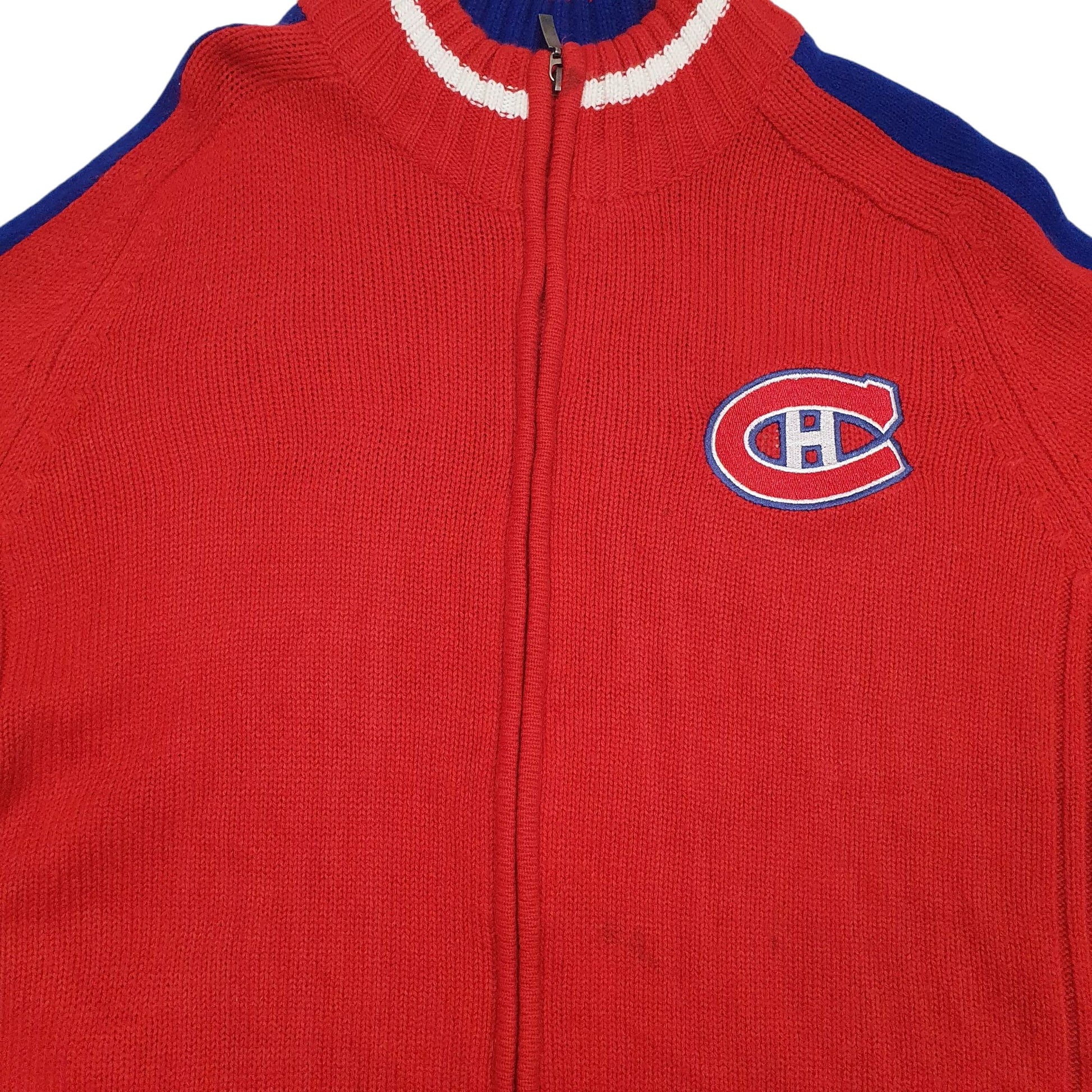Mens Red NHL Knitwear Montreal Canadiens Full Zip Jumper