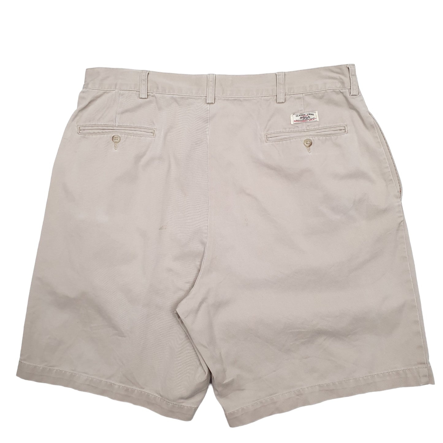 Mens Beige Polo Ralph Lauren Pleated Chino Shorts