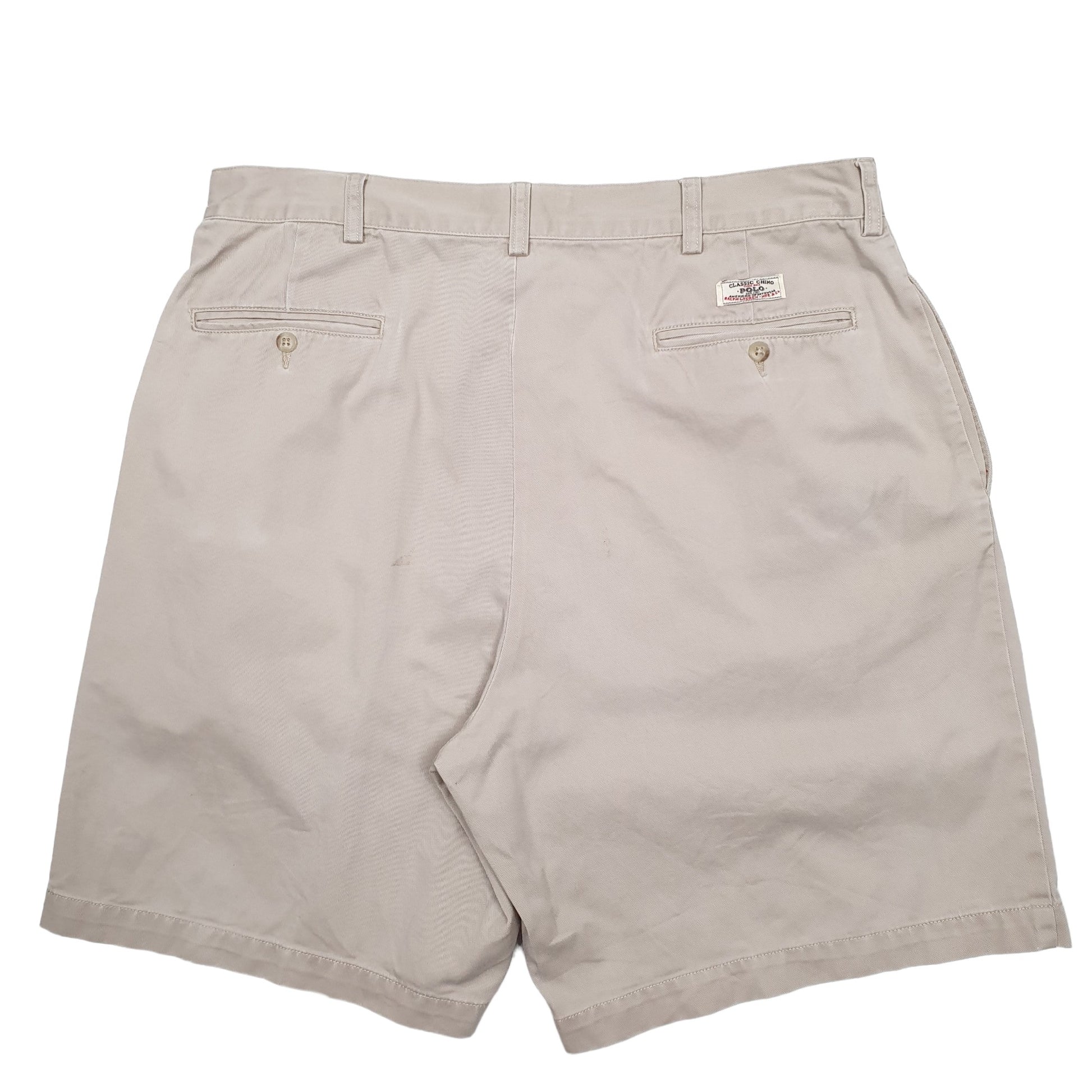Mens Beige Polo Ralph Lauren Pleated Chino Shorts