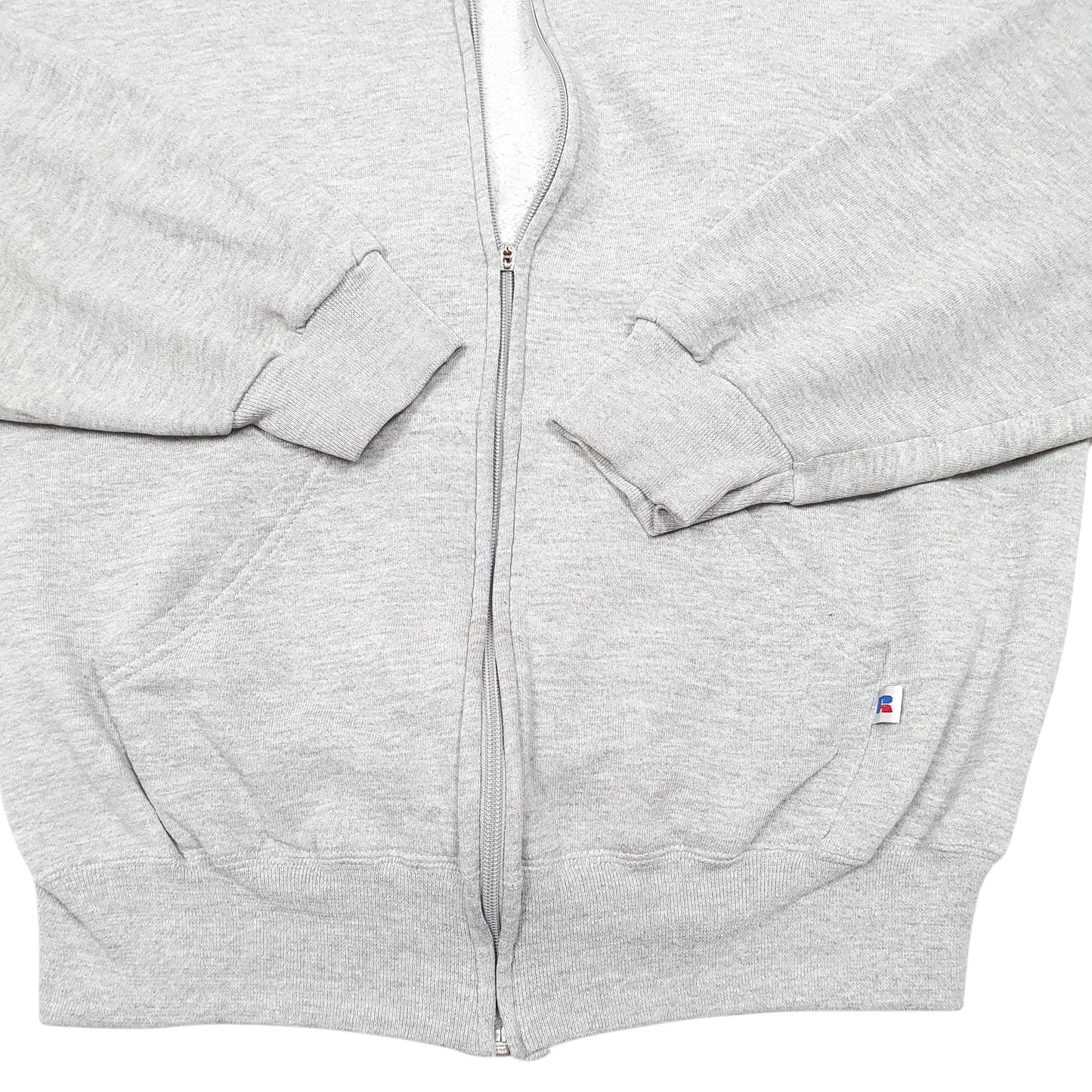 Mens Grey Russell Athletic Hoodie Full Zip Jumper