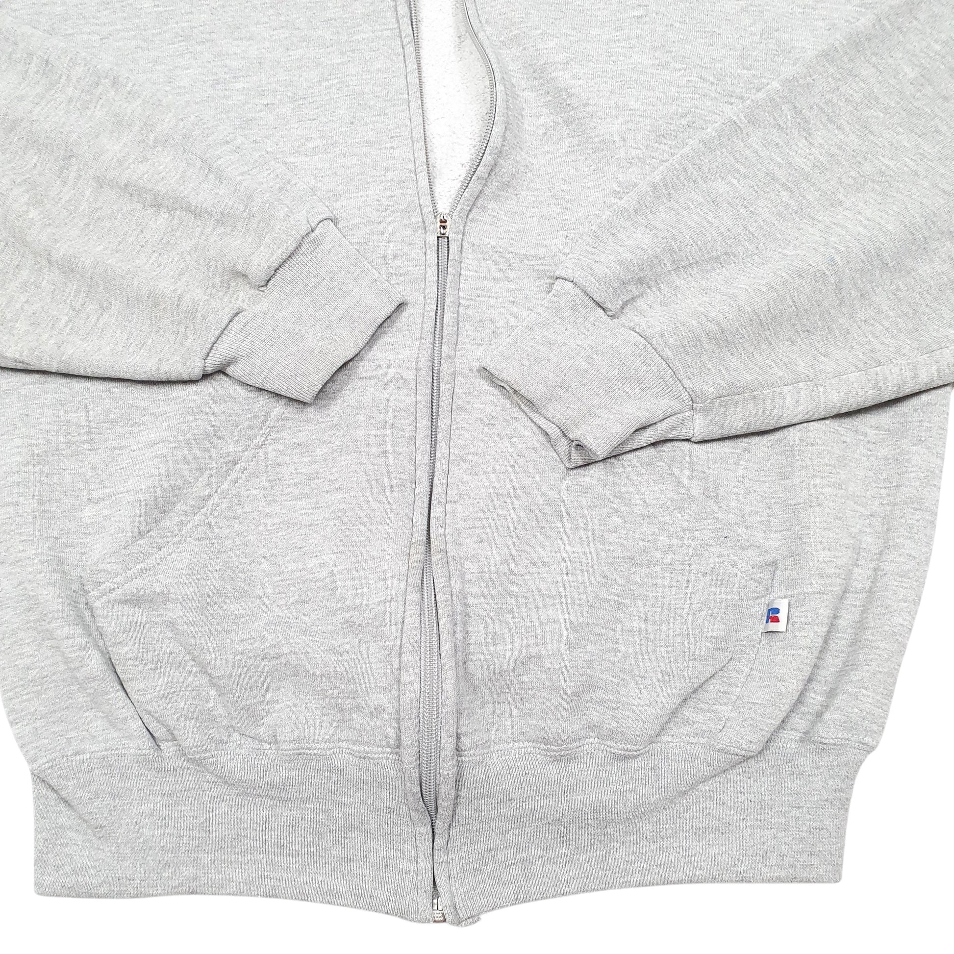 Mens Grey Russell Athletic Hoodie Full Zip Jumper