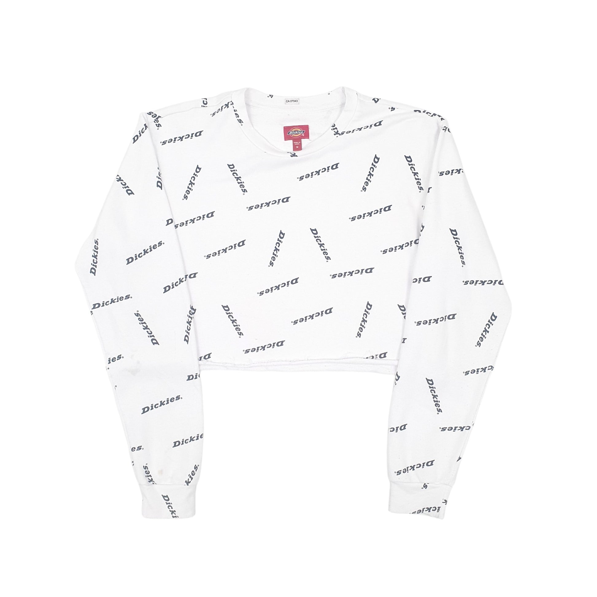 Womens White Dickies  Crop Top Jumper