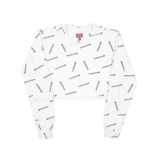 Womens White Dickies  Crop Top Jumper