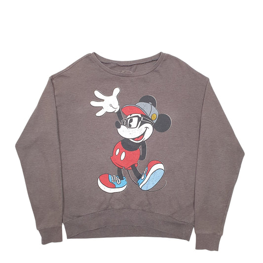 Womens Brown Disney Mickey Mouse Crewneck Jumper