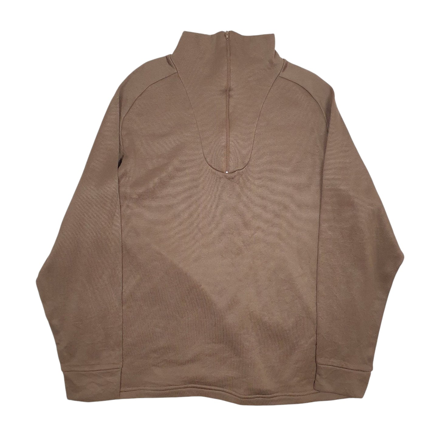 Mens Brown Unbranded Vintage Military Undershirt Quarter Zip Jumper