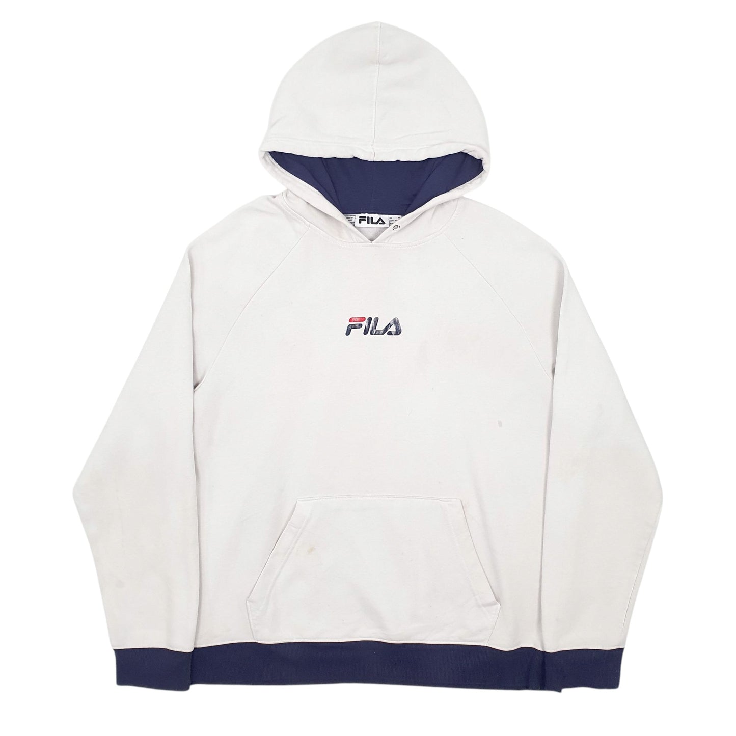 Mens White Fila  Hoodie Jumper
