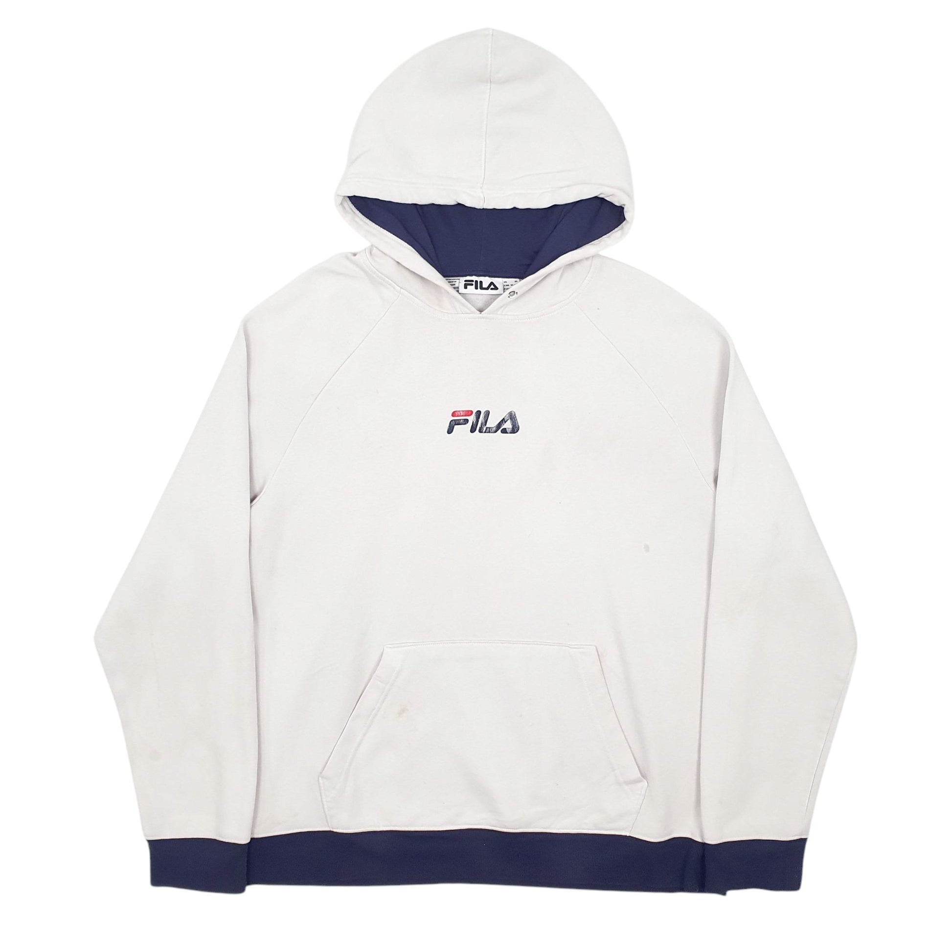 Mens White Fila  Hoodie Jumper