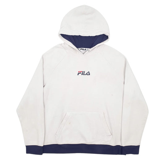 Mens White Fila  Hoodie Jumper