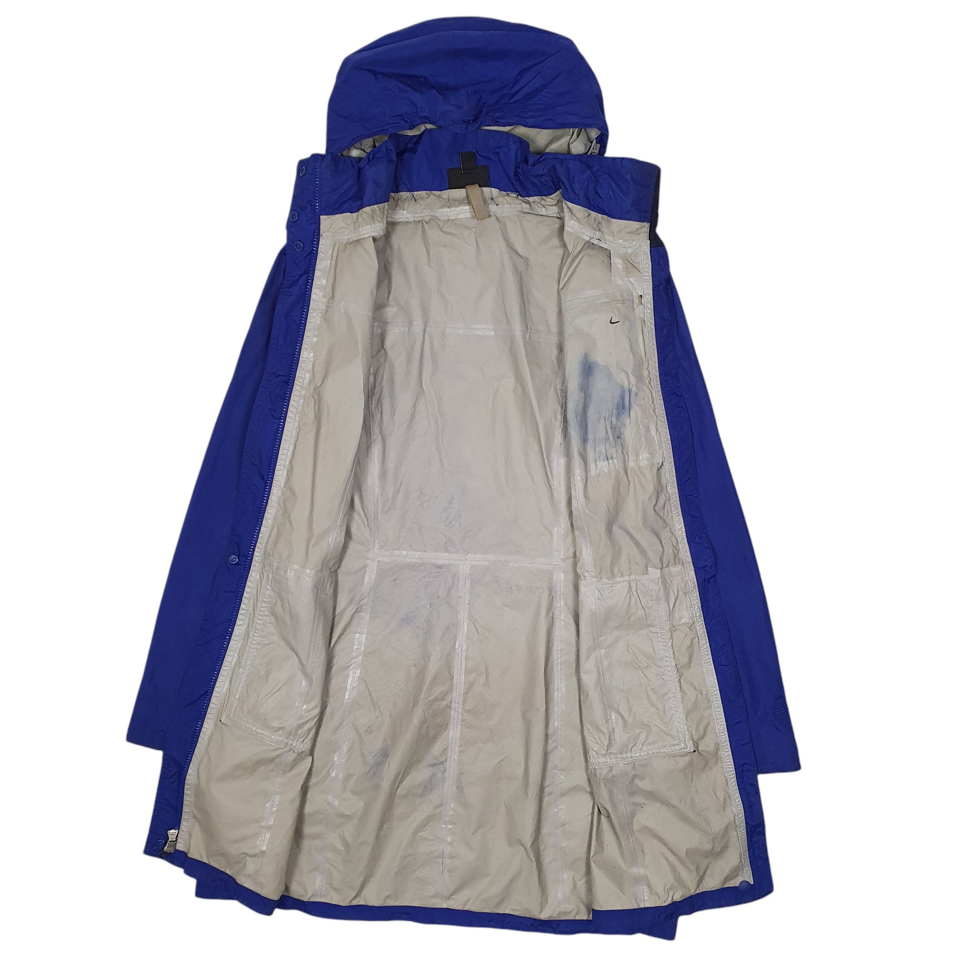 Womens Blue Patagonia Torrentshell City Longline Trench Hoodie Coat