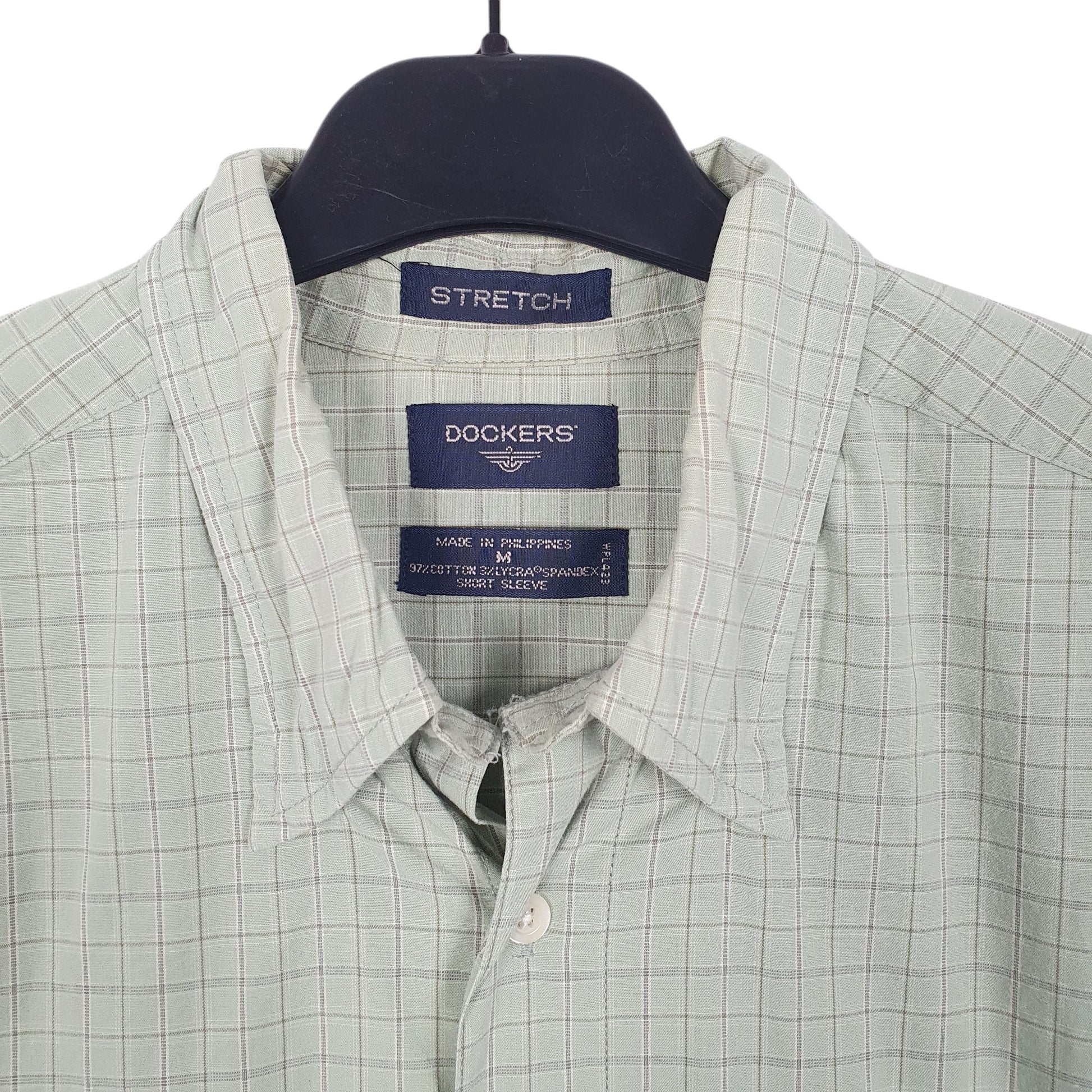 Mens Green Dockers Stretch Short Sleeve Shirt