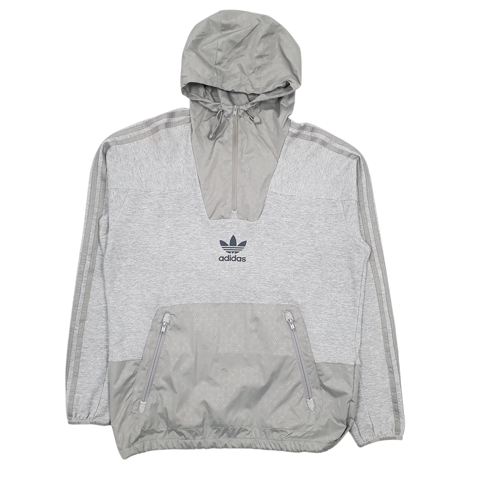 Mens Grey Adidas  Hoodie Coat
