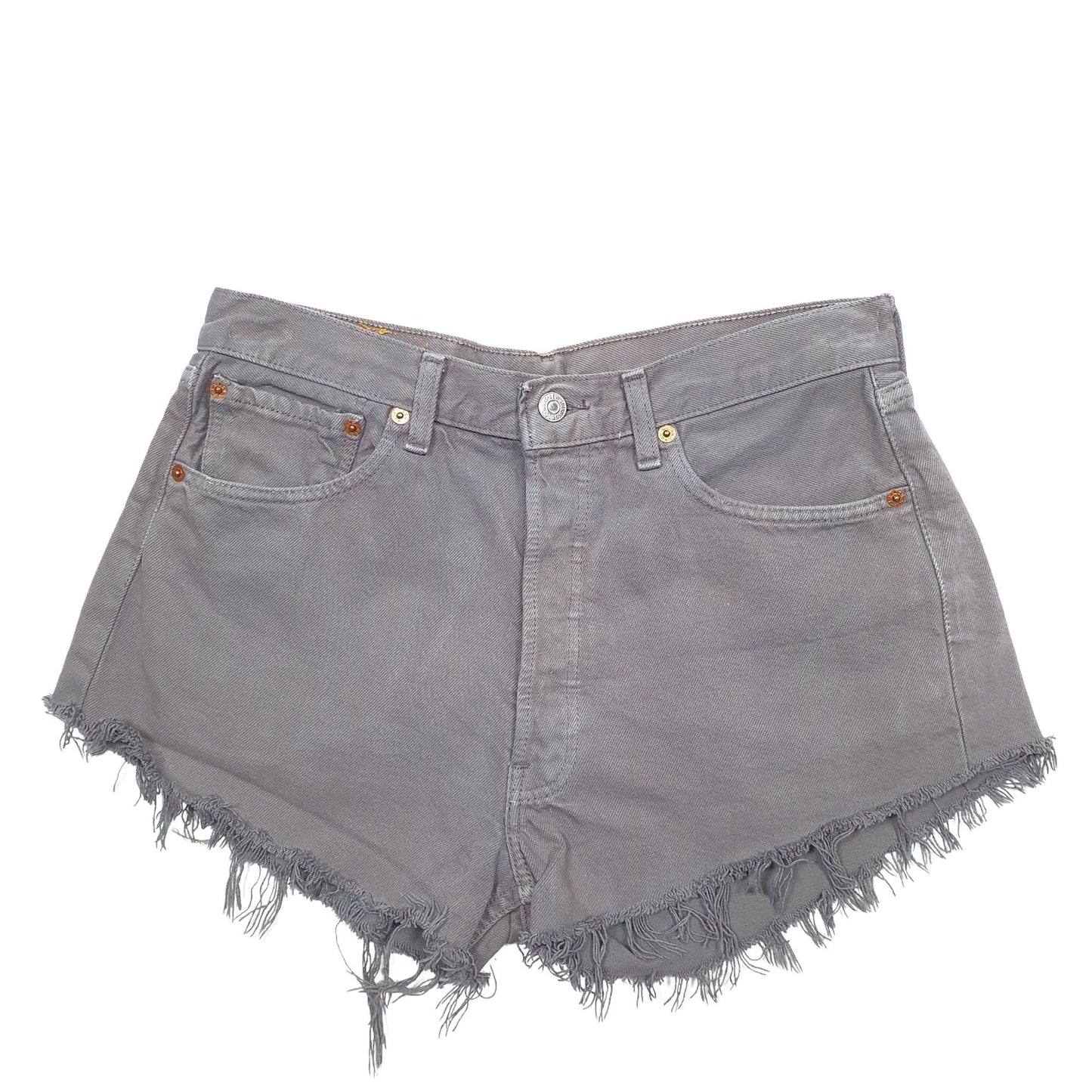 Womens Grey Levis 501 Jorts Denim Shorts