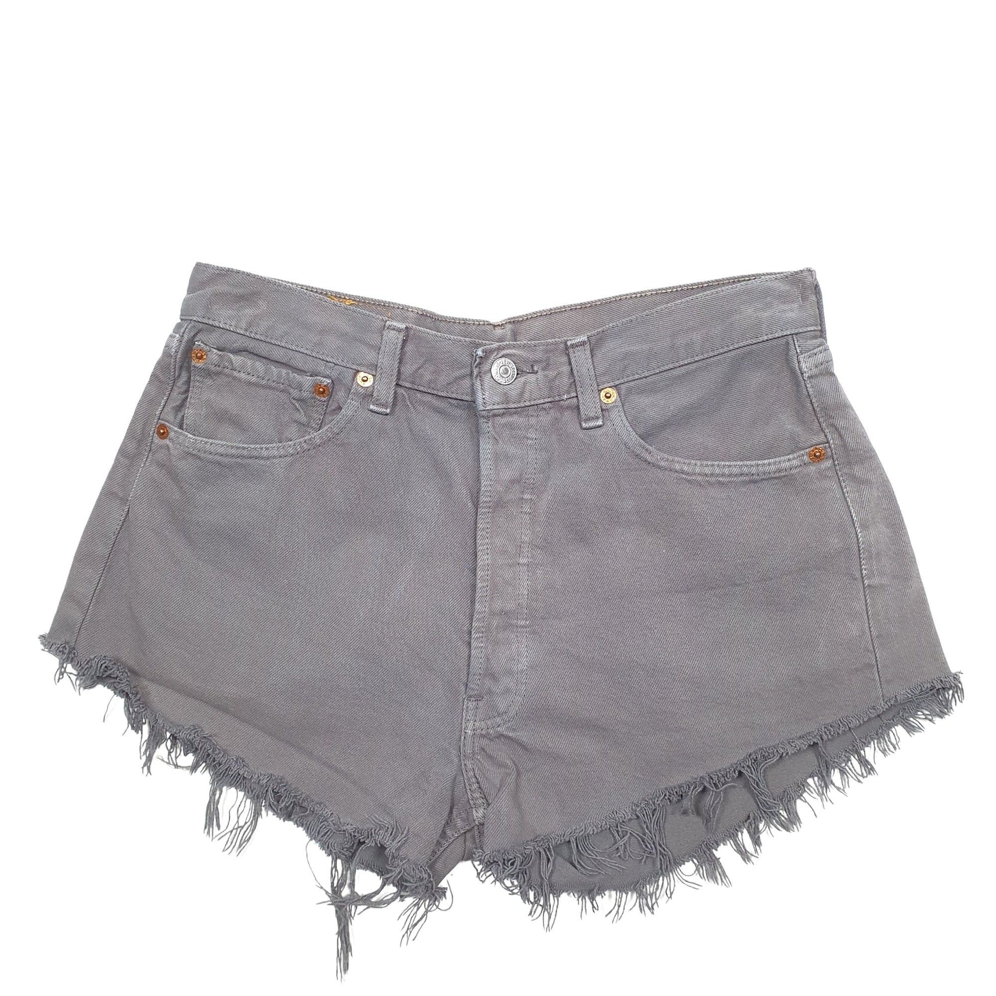Womens Grey Levis 501 Jorts Denim Shorts