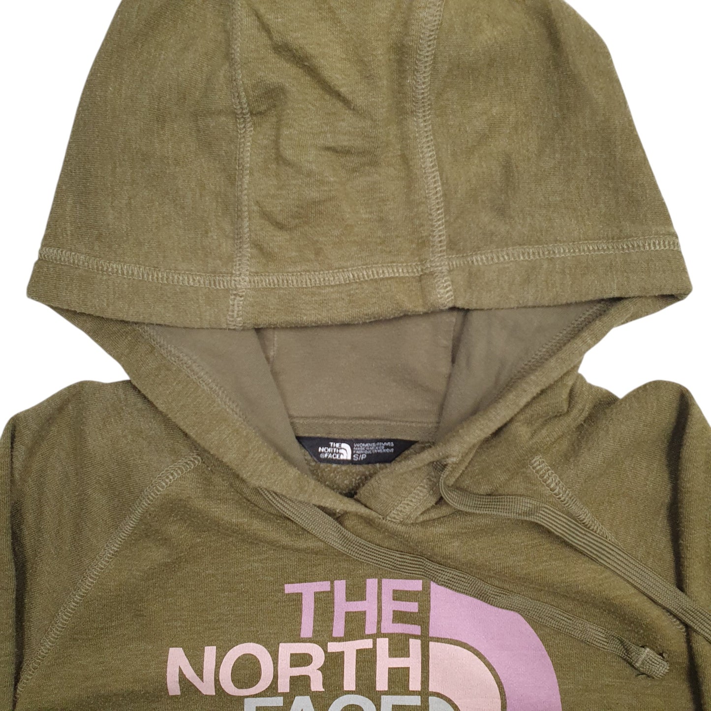 Womens Khaki The North Face Spellout Hoodie Jumper