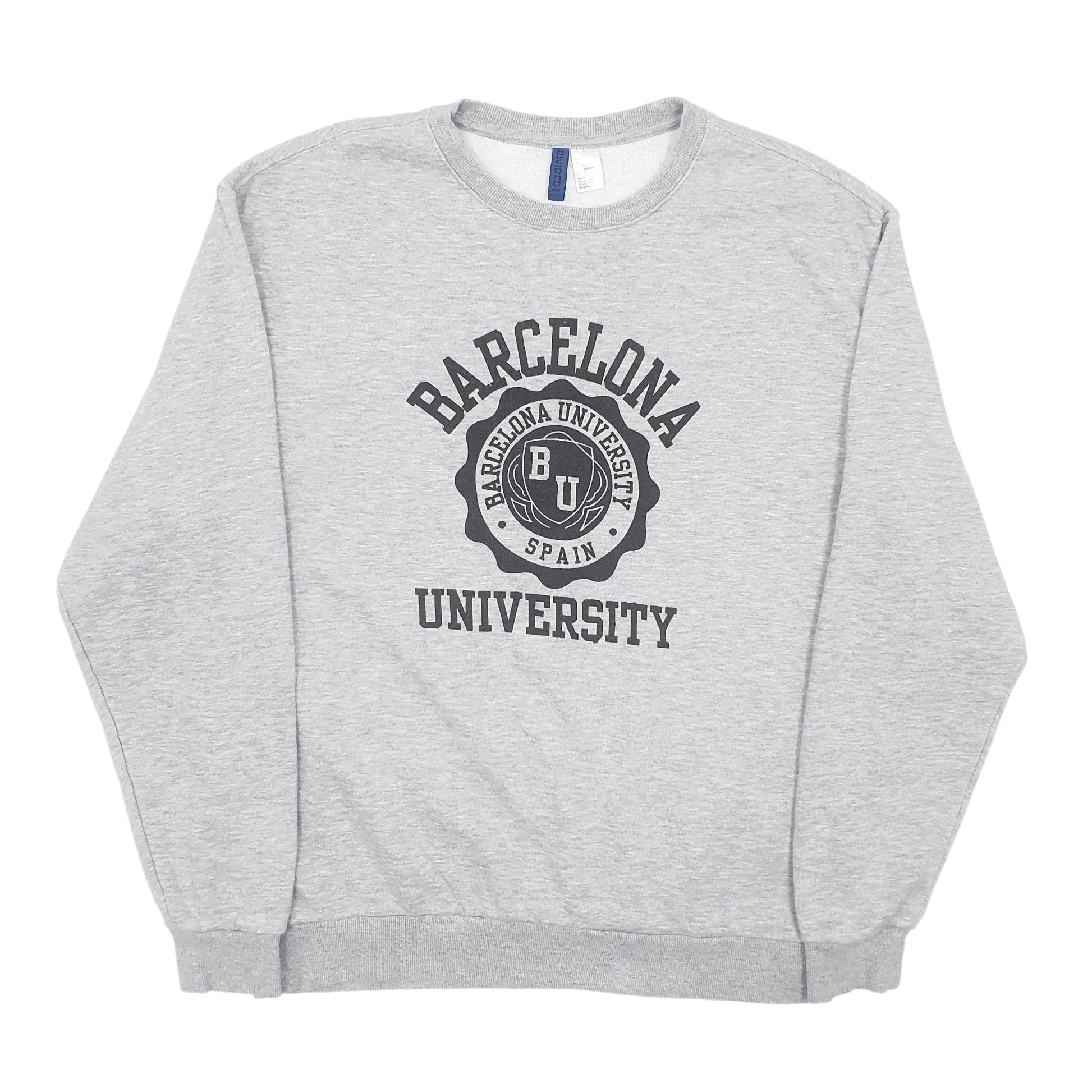 Mens Grey H&M Barcelona University Crewneck Jumper