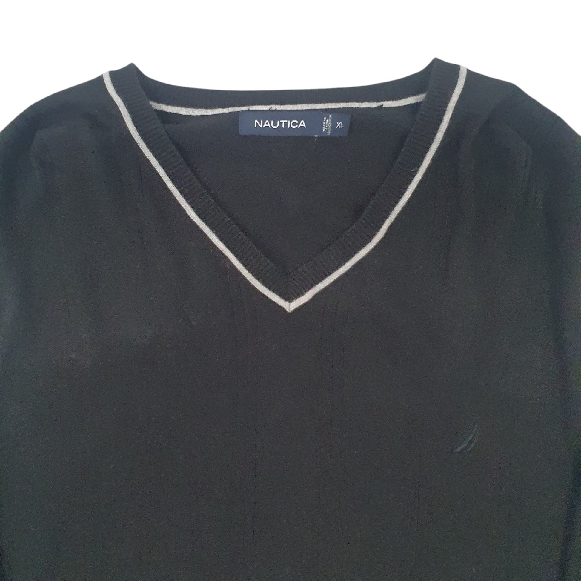 Mens Black Nautica Knitwear Crewneck Jumper