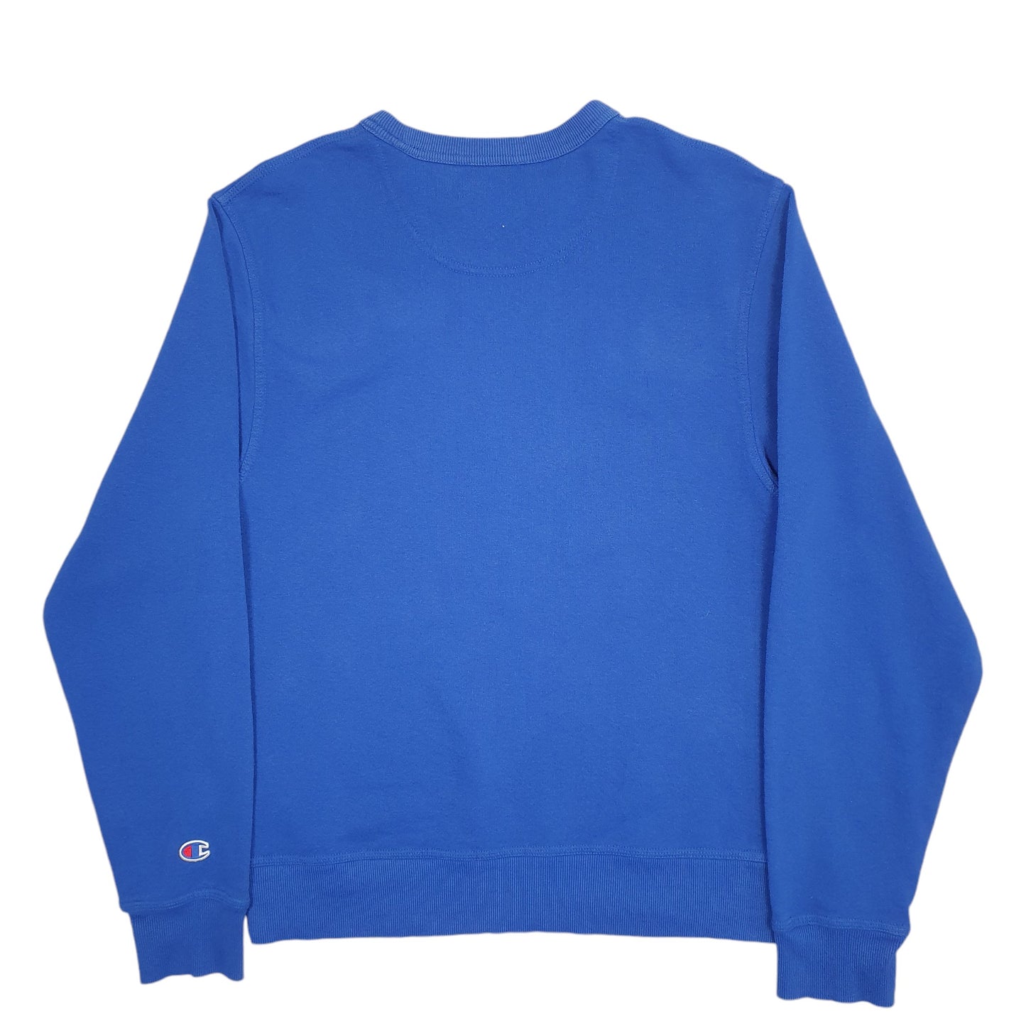 Mens Blue Champion Spellout Crewneck Jumper