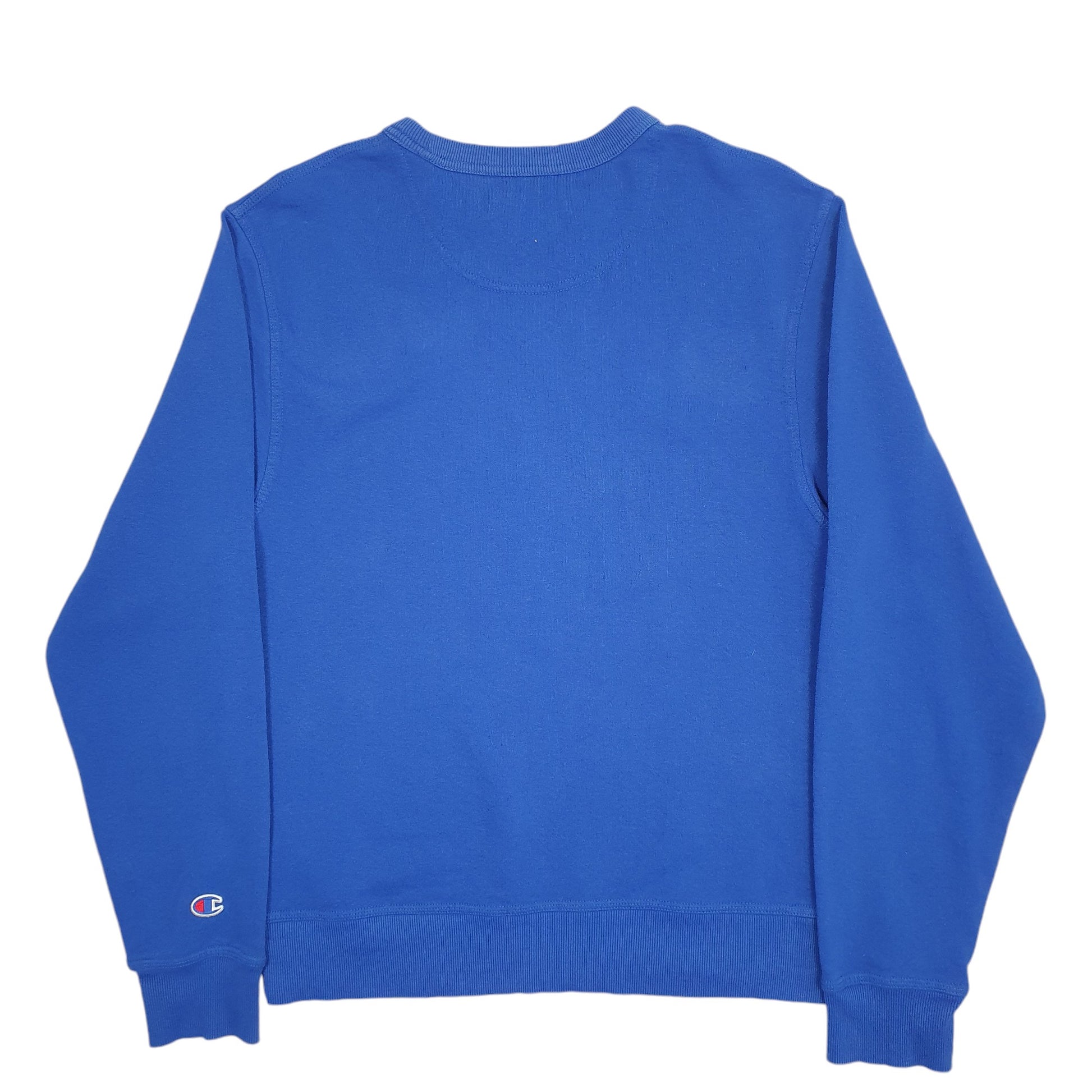 Mens Blue Champion Spellout Crewneck Jumper