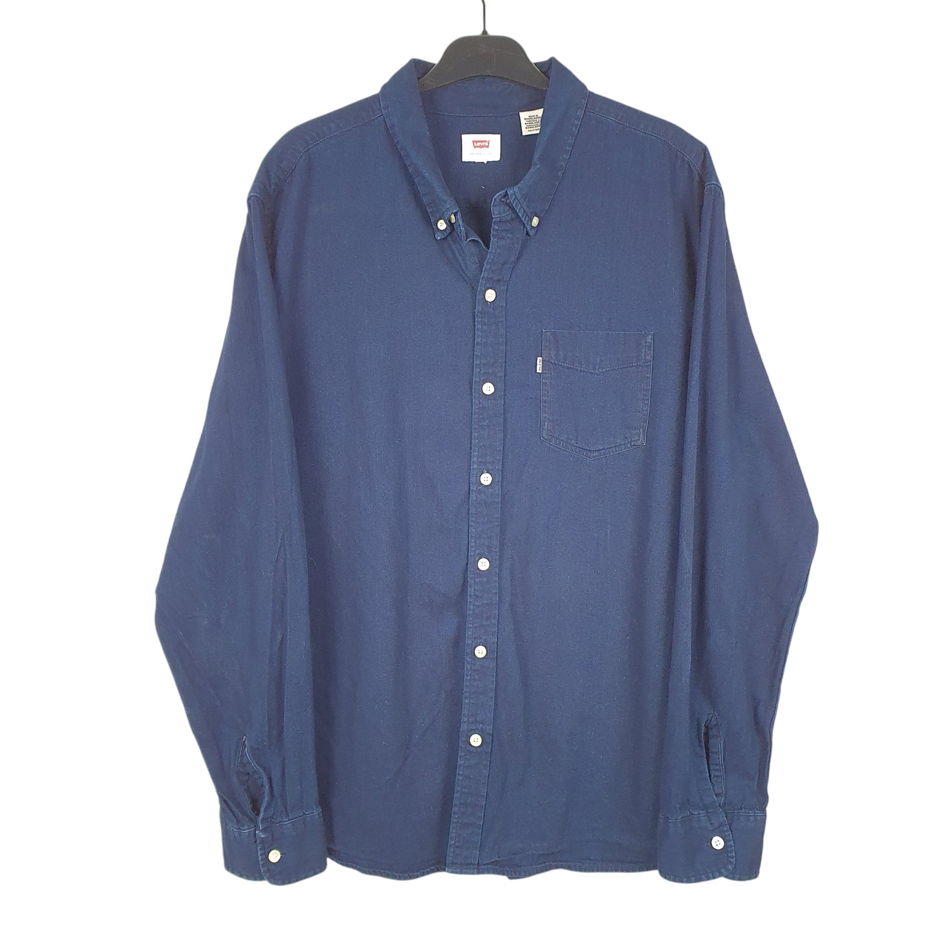 Mens Navy Levis Indigo Chambray Long Sleeve Shirt