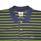 Mens Green Lacoste Stripes Short Sleeve Polo Shirt
