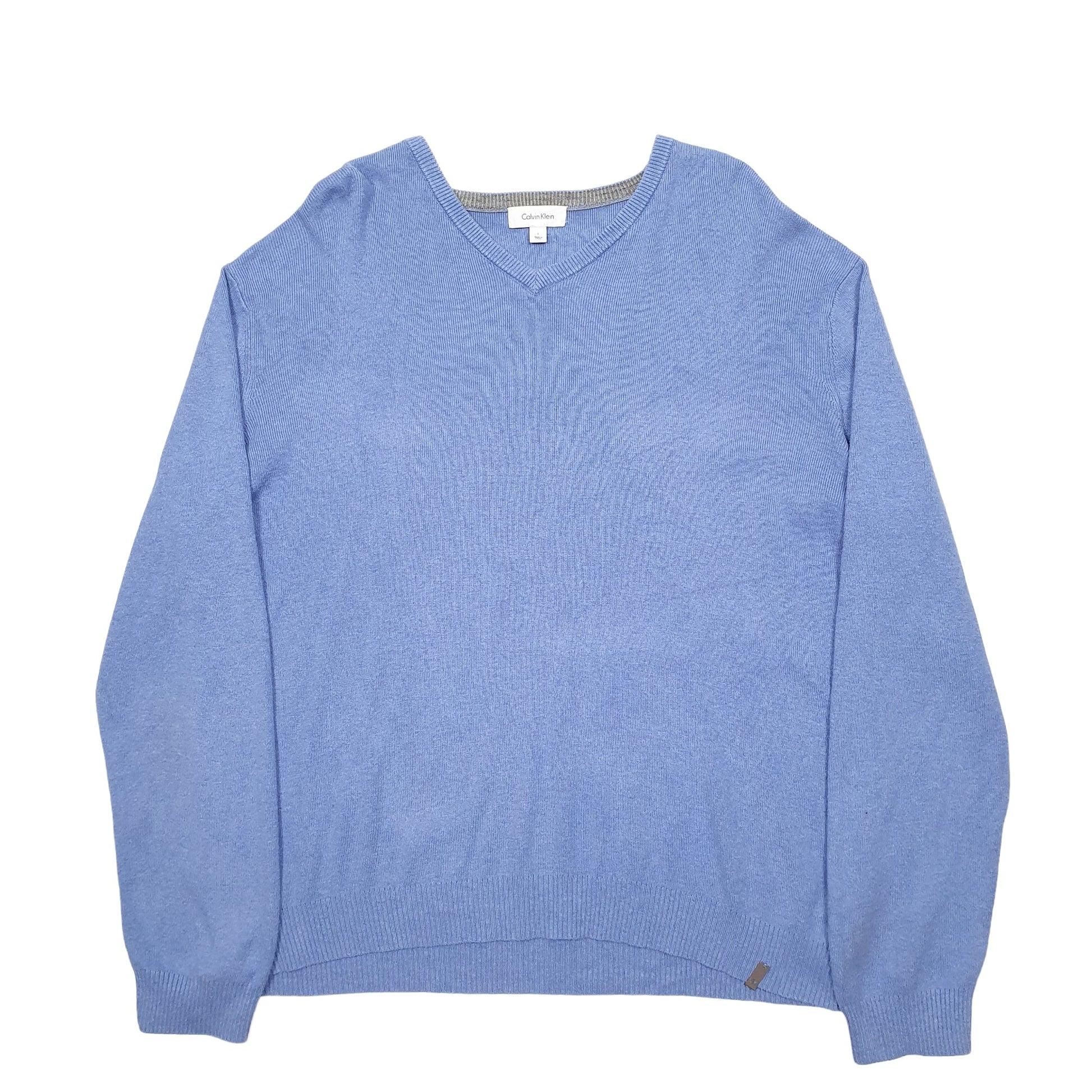 Mens Blue Calvin Klein Knit Crewneck Jumper