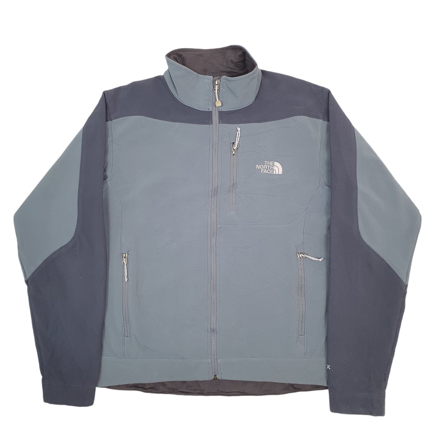 Mens Grey The North Face Softshell Windbreaker Apex Full Zip Coat