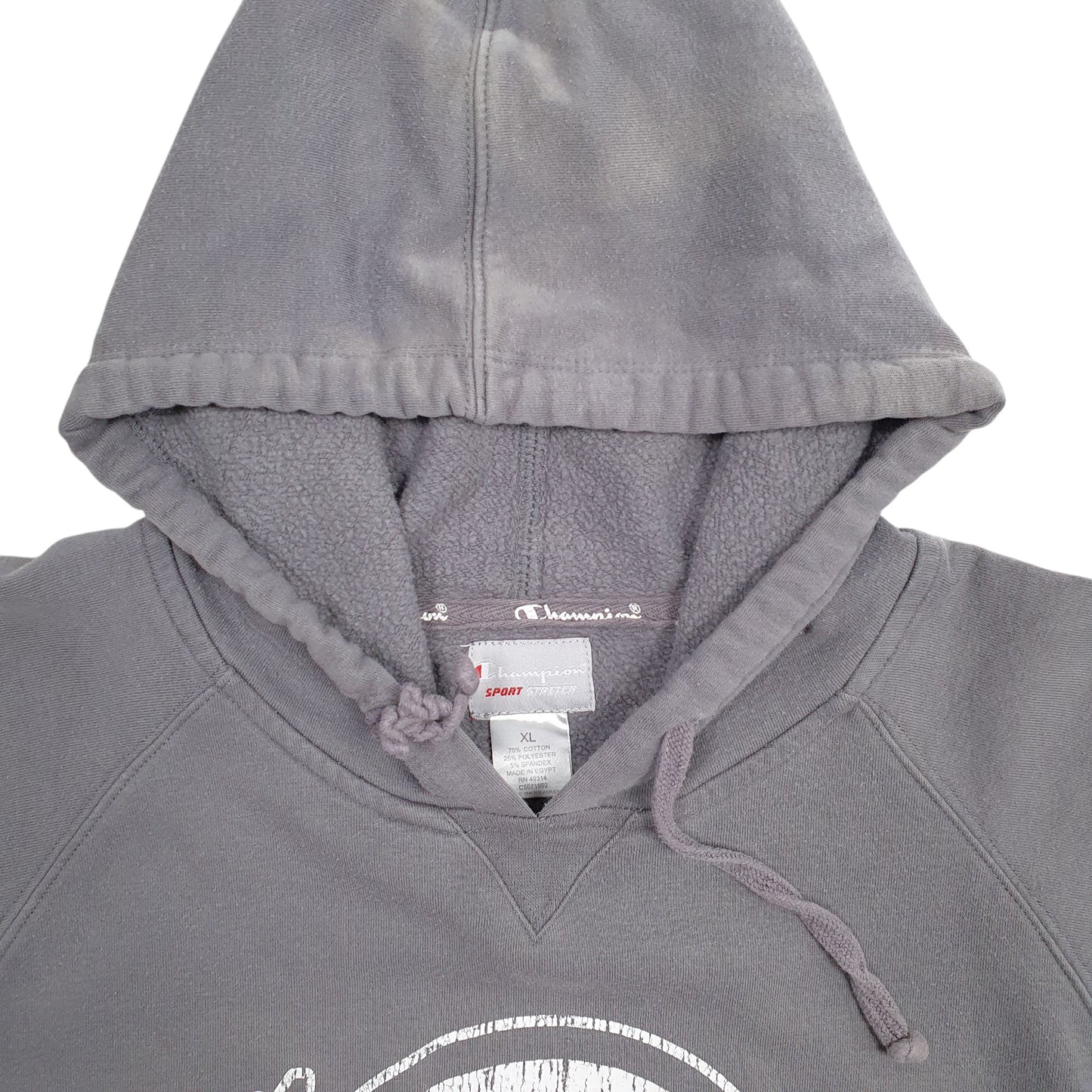 Mens Grey Adidas Spellout Hoodie Jumper