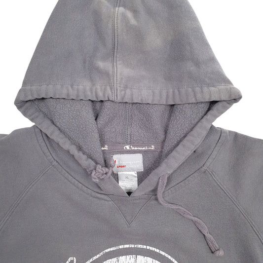 Mens Grey Adidas Spellout Hoodie Jumper