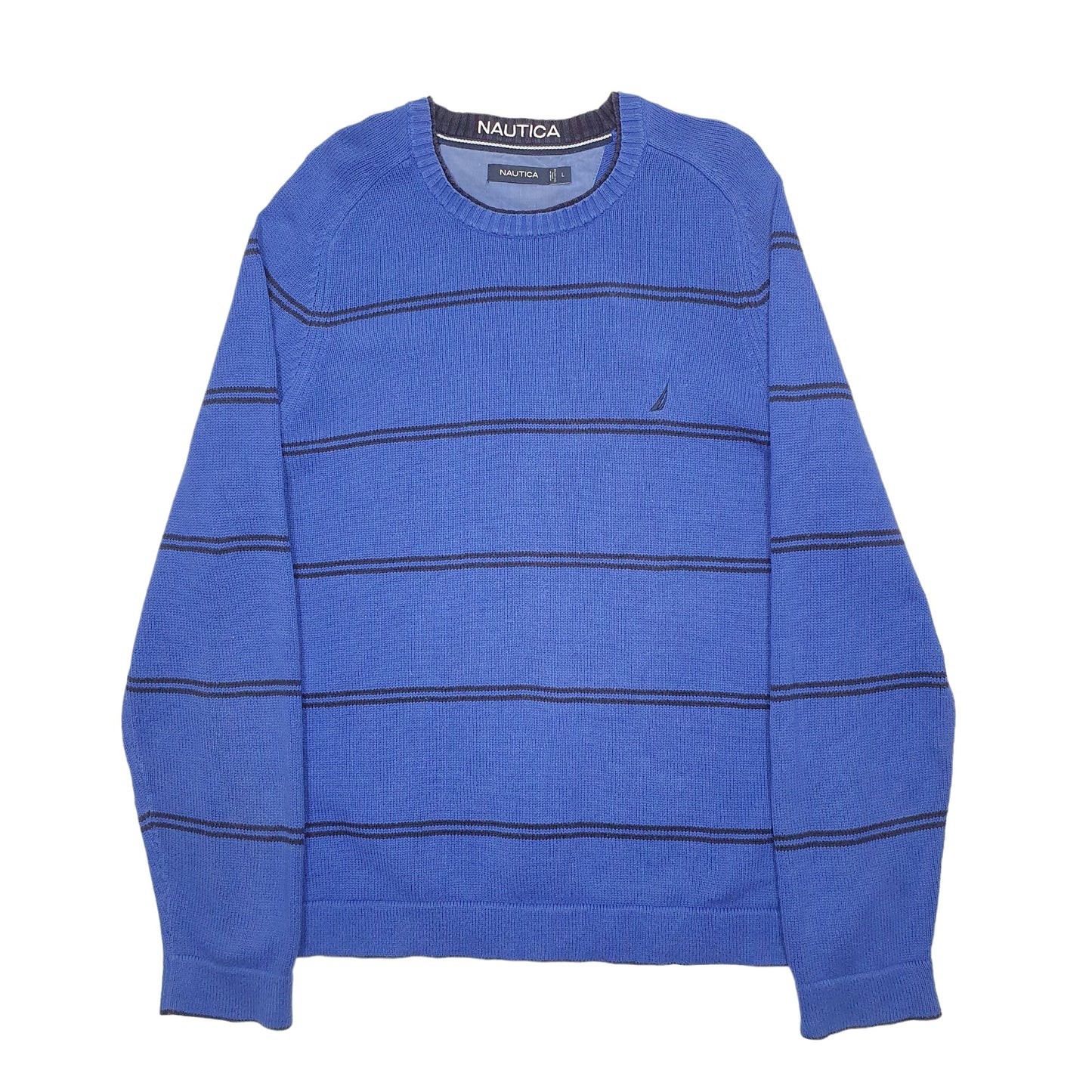 Mens Blue Nautica Knit Crewneck Jumper