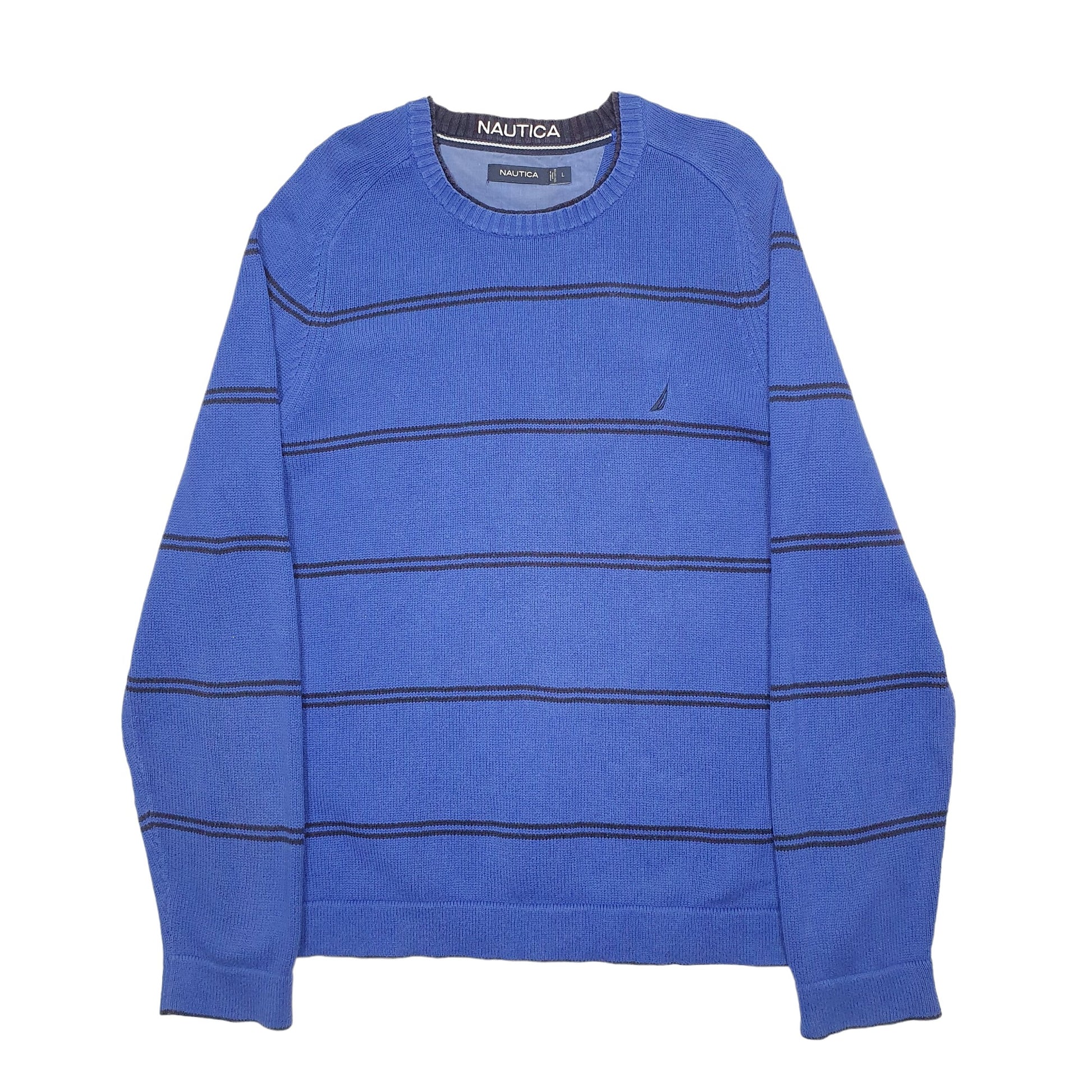 Mens Blue Nautica Knit Crewneck Jumper