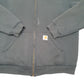 Mens Black Carhartt Hoodie Workwear Thermal Lined Full Zip Jumper