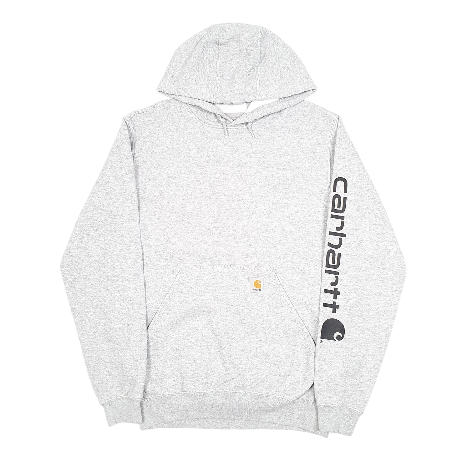 Mens Grey Carhartt Workwear Relaxed Spellout Hoodie Jumper