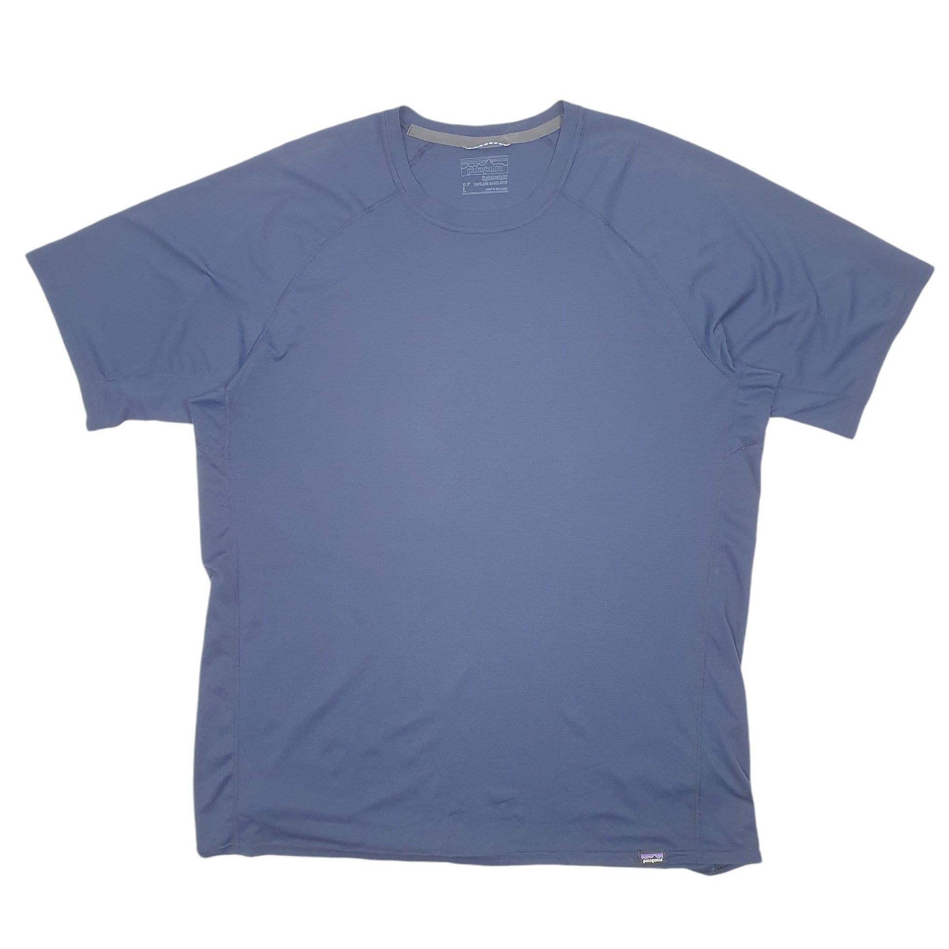 Mens Navy Patagonia Capilene Base Layer Active Lightweight Outdoors Short Sleeve T Shirt