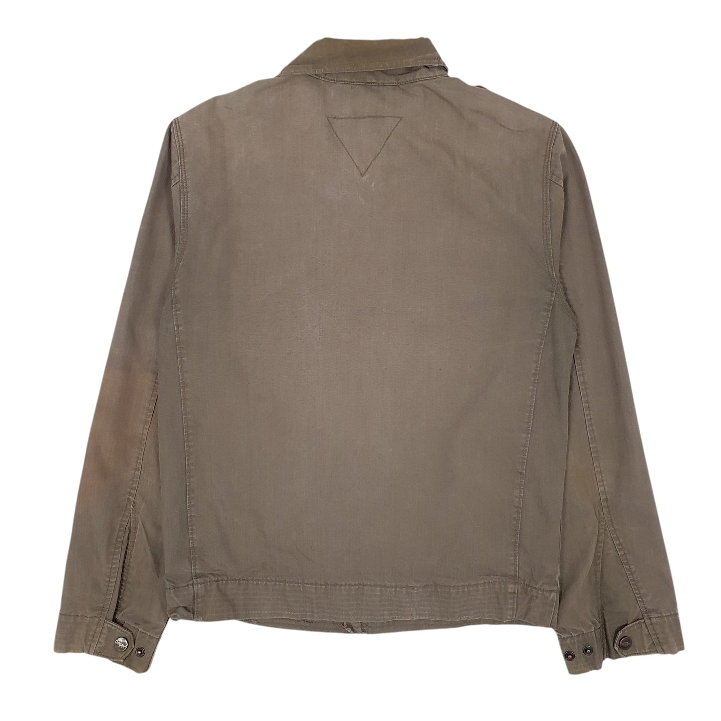 Mens Khaki Levis Stains on both Sleeves. Quarter Zip Coat