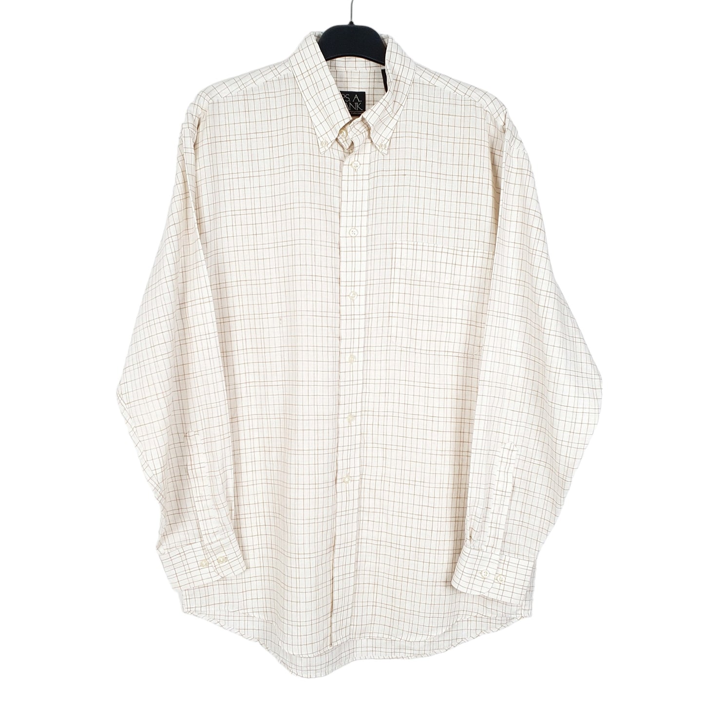 Mens Cream Jos A Bank  Long Sleeve Shirt
