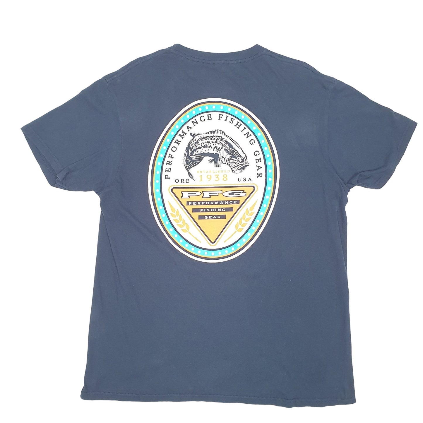 Mens Navy Columbia Sportswear PFG Fishing Short Sleeve T Shirt