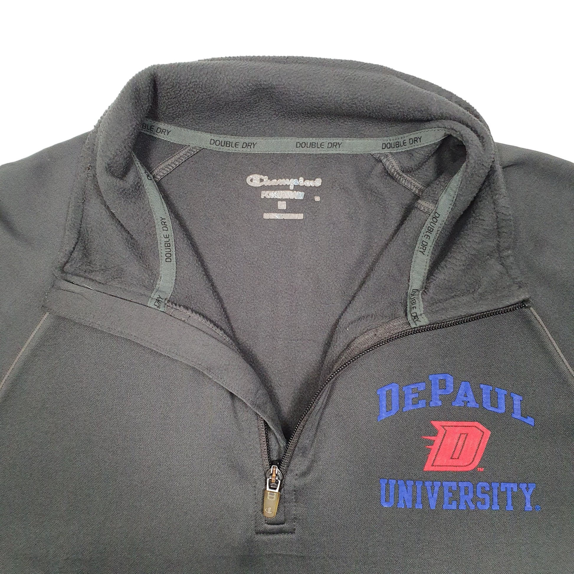 Mens Grey Champion Depaul University Active USA Quarter Zip Jumper