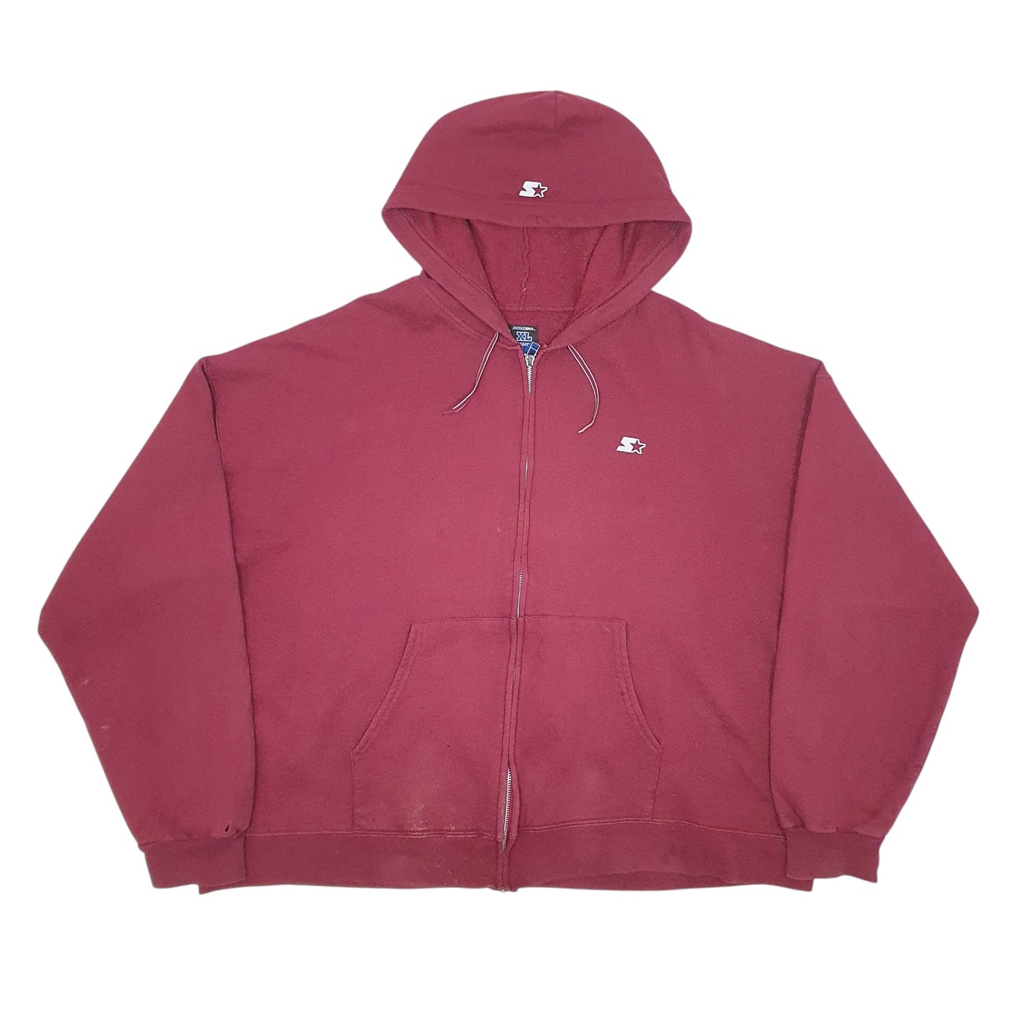 Mens Burgundy Starter Heavyweight Full Zip Jumper