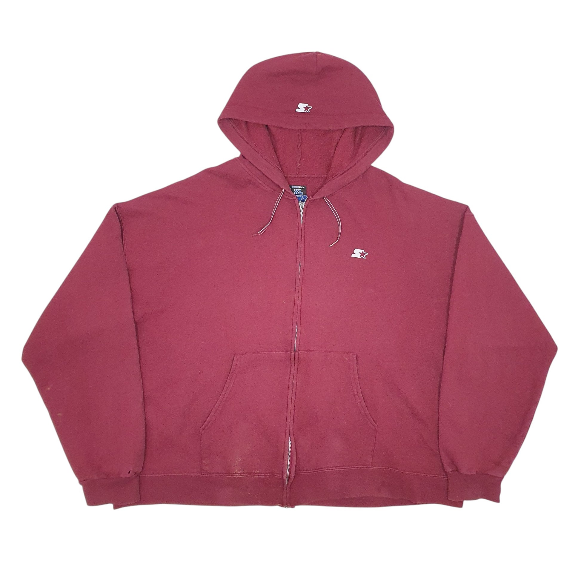 Mens Burgundy Starter Heavyweight Full Zip Jumper