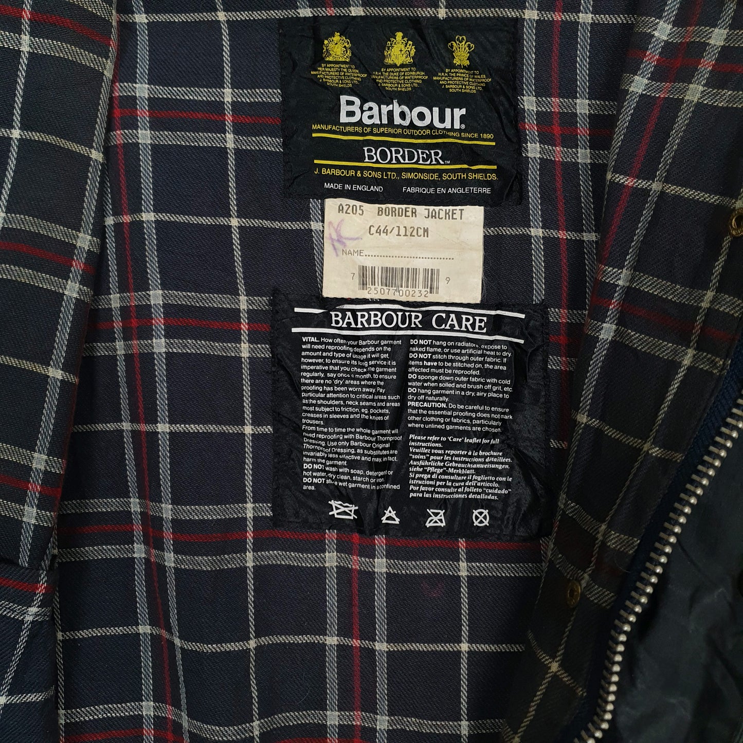 Mens Black Barbour Border A205  Coat