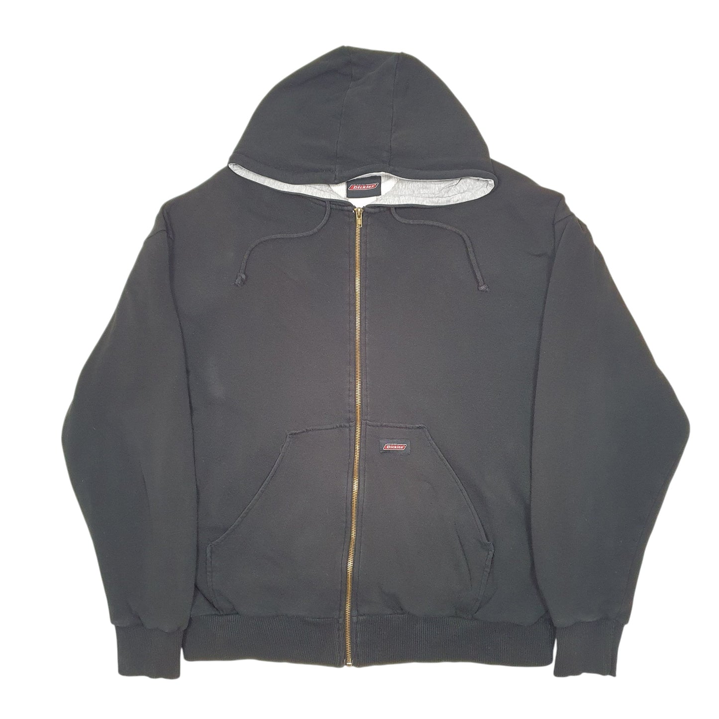 Mens Black Dickies Hoodie Workwear Thermal Lined Full Zip Jumper