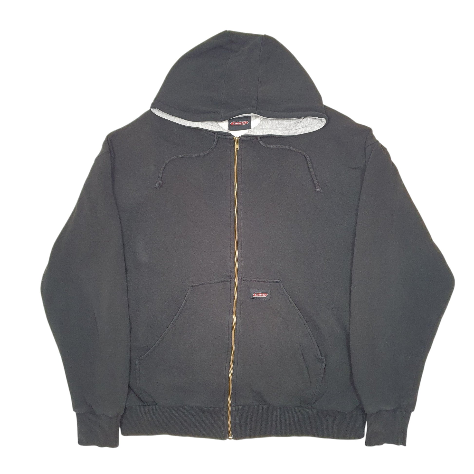 Mens Black Dickies Hoodie Workwear Thermal Lined Full Zip Jumper