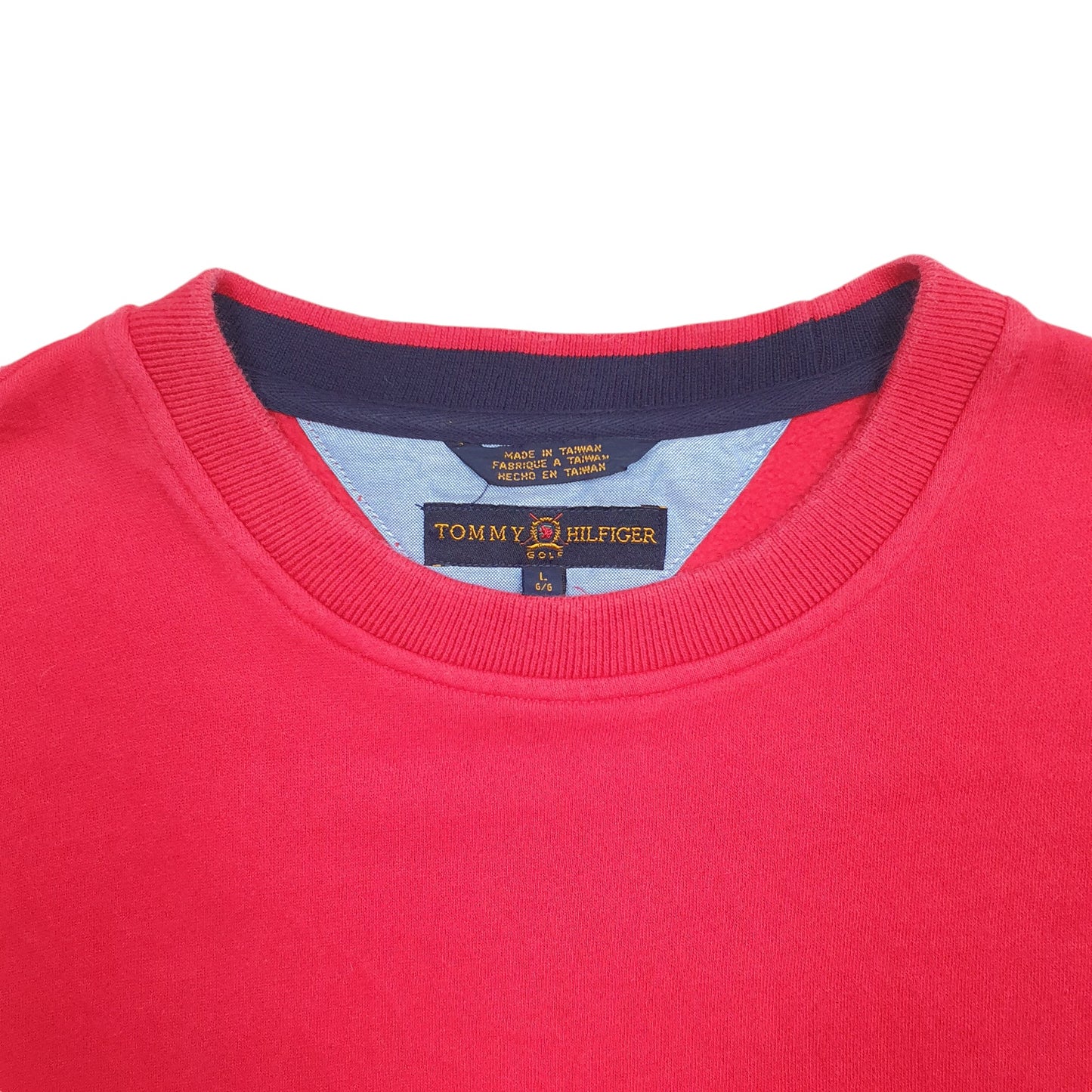 Mens Red Tommy Hilfiger  Crewneck Jumper