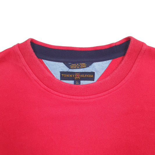 Mens Red Tommy Hilfiger  Crewneck Jumper